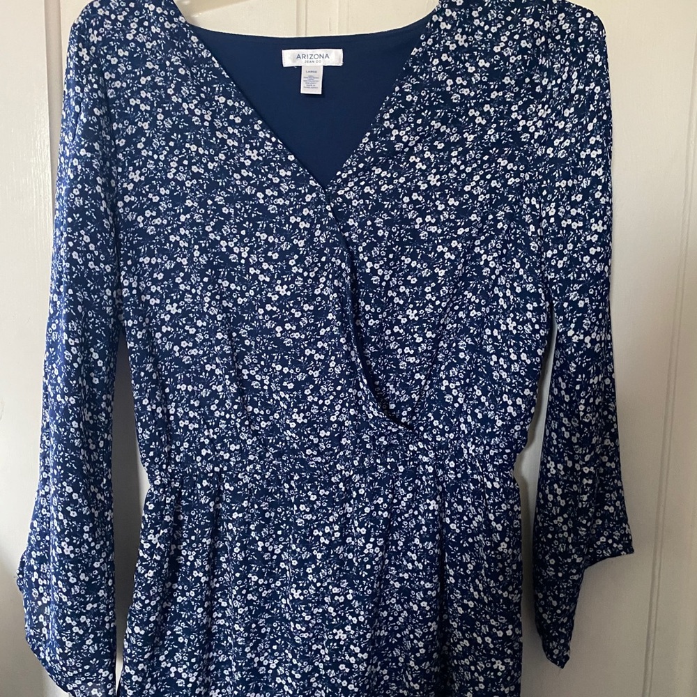 Arizona Jean Co Blue Flower Romper